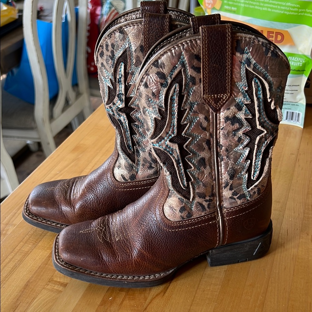Ariat Brown and Patterned Western Boots